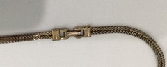 Vintage 1950s Selro Selini Princess Face Slide Bolo Necklace Gold Tone Statement