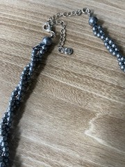 Roman Vintage Double Strand Faux Gray Pearl Necklace