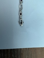 925 Sterling Silver Bracelet with Natural Red Ruby’s with Cubic Zirconia Stones