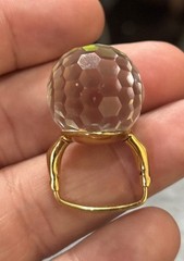Vintage VENDOME Faceted Crystal Disco Ball Cocktail RING~Square Shank~Patent,FJT
