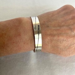 VTG Stuart Nye Sterling Silver 925 Copper Embossed Cuff Bracelet 6.75″
