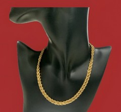 VTG SIGNED NAPIER TWISTED ROPE CHAIN NECKLACE GOLD TONE 28” SPRING RING CLASP