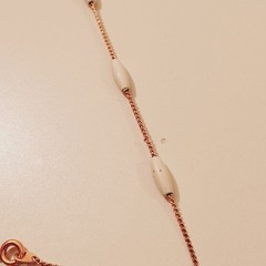 Authentic Vintage Trifari Gold White Milk Glass Bead 22″ Matinee Necklace T Tag