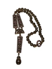 Heidi Daus Necklace Art Deco Rhinestone Aurora Borealis Beauty Long Y Drop