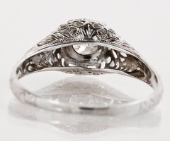Antique Style Edwardian Ring Filigree Lab Created Diamond For Engagement Ring