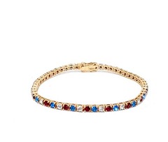 Vintage Joan Rivers Patriotic Red White Blue Clasp Bracelet Rare SEE DESCRIPTION