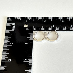 Vintage 925 Sterling Silver Simple Plain Simple Ladies Huggie Hoop Earrings