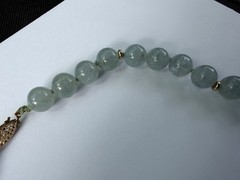 Vintage natural Aqua Marine Necklace With Gold Filled Beads And Clasp! 18”