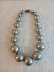 1960s Jumbo Faux Pearl Necklace Oversized Pearl 21in Vintage