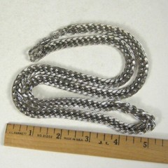 Silvertone Chain Necklace 30 In Unisex Strand Fashion Jewelry Vintage 1960 1970