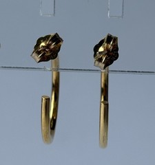 Vintage 1/20 12k Gold Filled G.F. Hoop Earrings 1.69 Grams 0.6 Inches Simple
