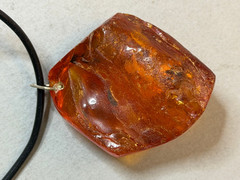 NATURAL OLD ANTIQUE COGNAC BALTIC AMBER PENDANT 14,3 gr. WITH CHAIN