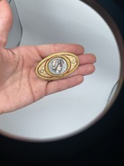 Vintage Brooch, Porcelain, Woman, Very Nice Condition, Antique, Jewelry