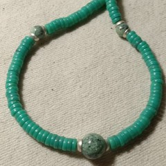 Vintage Faux Turquoise 15-inch Beaded Necklace
