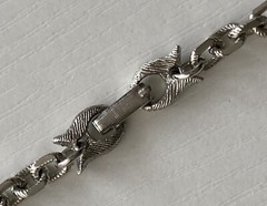 Vintage Kramer Necklace Silver Tone 20in Plus 3.5in Tassel Oval Link Chain 40.2g