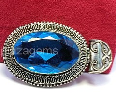 113.35 Ct Natural Blue Topaz Pendant Oval Cut 925 Sterling Silver EGL Gems 5ARM