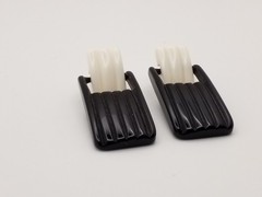 Art Deco Dangle Earrings Vintage Fashion Jewelry Black White Geometric Rectangle