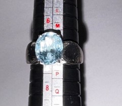 Enchanting London Blue Topaz Oval Solitaire Size 7 Vtg Estate Sterling Silver