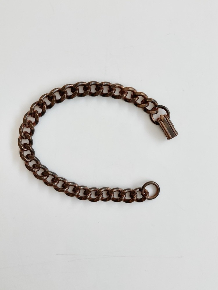 Vintage solid copper rolo chain link bracelet