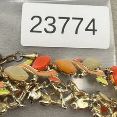 Vintage Thermoset Necklace Orange Yellow Red Bright Spring 16″