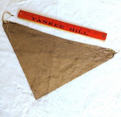Vintage Signed Whiting & Davis Gold-tone Mesh Bib Necklace