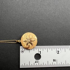 Vintage Locket Necklace Floral Senior Award 12KT Gold Filled Chain Marathon 18″