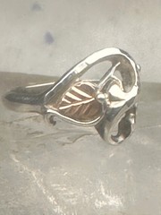 Black Hills Gold ring leaves band size 5.75 sterling silver women girls