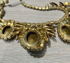 Vtg 1960’s Juliana D & E Watermelon Heliotope Rhinestone Necklace 15″