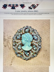 Vintage Verified JULIANA D&E Robins Egg Blue Cameo Brooch & Earring Set