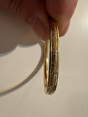 Vintage Ballou BAB Gold Filled Etched Hinged Bangle Bracelet Children’s
