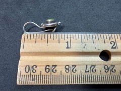 2.46g Vintage Sterling Silver 925 Earrings Round Green Faceted Drop Dangle M