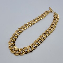 VTG Monet Statement Chain Necklace Gold Tone Curb Link Bold Classy 19″
