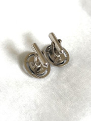 SUN EAGLE Vintage Men’s Cufflinks Blue Tiger Hawk’s Eye Style Silver Tone