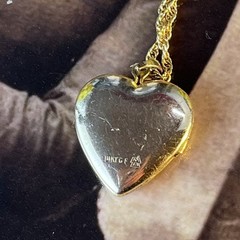 Vtg Michael Anthony 14K Gold Filled Heart Locket Necklace – 18” -Petite Engraved