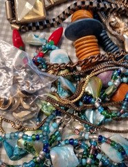 Vintage To Now Tangled Costume Jewelry Lot Mixed Gold Silver Tone Unsearched 2LB