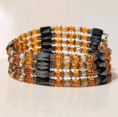 Vintage Magnetic Cloisonne Wrap Adjustable Bracelet One Size Fits All