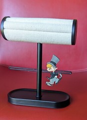 Vintage Handmade Wood Cartoon Mr. Magoo Looney Inspired Black Top Hat Man 3″ PIN