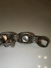 Juliana D & E Layered Jet Black Silvertone 5 Link Bracelet 6.50 BOOK Ref 1062