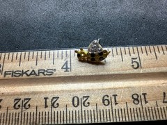 0.68g Vintage Sterling Silver 925 Earrings Yellow Black Sparkle Heart Design M