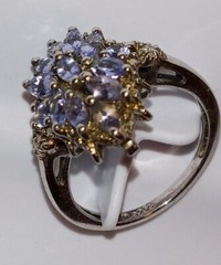 Tanzanite Cluster Ring size 5 never worn inside retailers original gift box