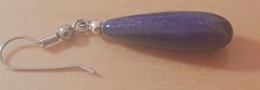 Vtg Lapis Lazuli Dangle Drop Earrings Stainless Ear Wire