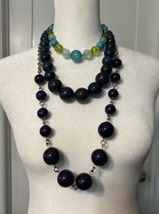Vtg Statement Necklaces Lot 11 Peacock Decor Tin Boho Acrylic Lucite Beaded Bold