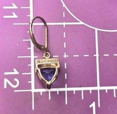 Ross Simmons Tanzanite and diamond vermeil gold over sterling silver drop earrin