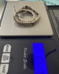 Antique Art Deco 14k White Gold Filigree Bracelet Diamond Sapphire 7 3/8” 6.5grs