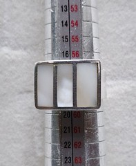 Sterling Silver Mother Of Pearl Ring Solid 14g Vintage Size 8 – 8.5