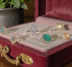 Antique Vtg Estate Jewelry Lot Rings Florenza 925 Gems Sandor Bohemian Garnets