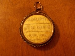 Antique Saengerfest General Committee June, 1910 Reading, PA Pendant