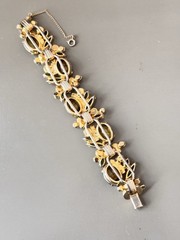 Vintage Verified JULIANA Green Art Glass Bracelet Brooch/Pendant Earring Set