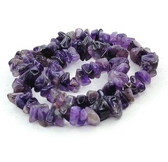 Amethyst Vintage Boho Necklace Irregular Raw Purple Gemstone Chips Hand Made 17″