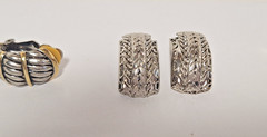 Lot of 6 Pairs Vintage Unbranded & 1 Branded Sterling Silver Fashion Earrings